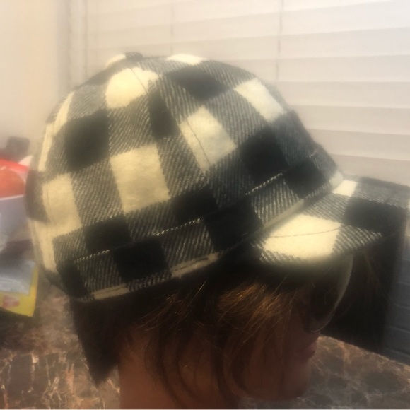 Disney Parks Mickey Mouse Women's Black & White Rhinestones Plaid Hat Size Adult - Picture 2 of 9